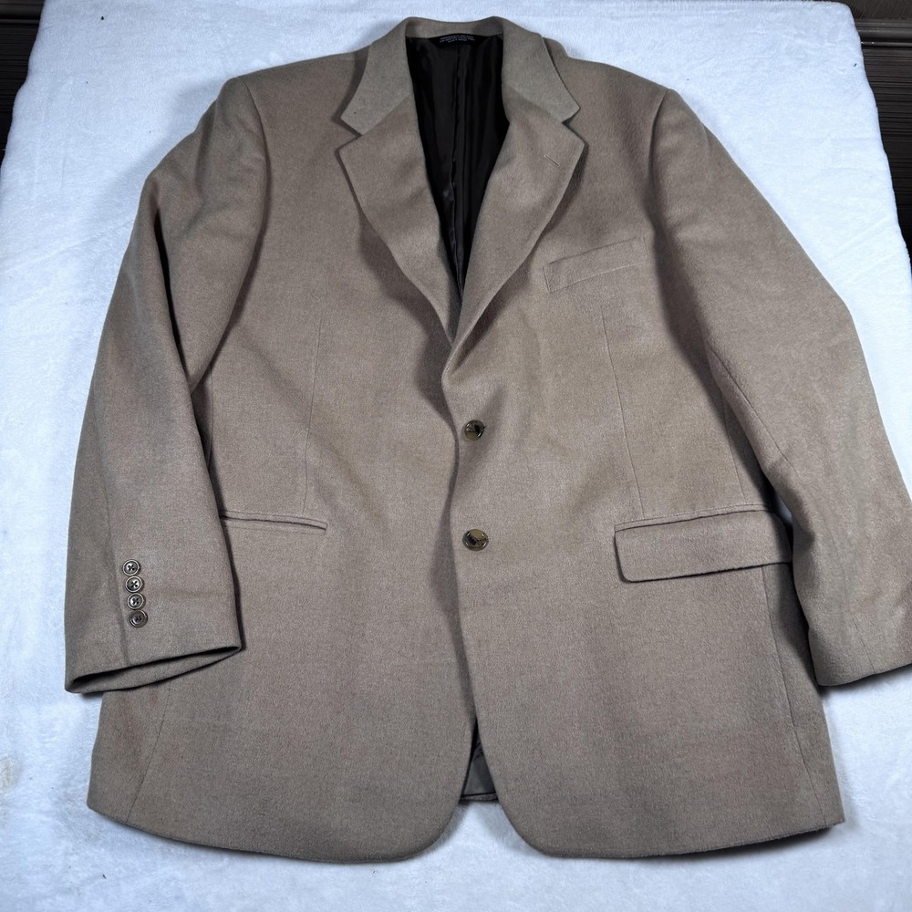 Evan Picon‎ Kaufmanns Blazer Mens Large Tan Two Button Tailored Sport Coat